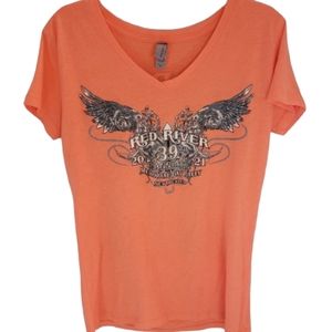 XL Next Level Apparel Red River 39th Annual Tshirt Orange/ Gray